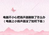 电脑不小心把扬声器删除了怎么办（电脑上小扬声器没了如何下载）