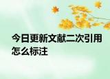 今日更新文献二次引用怎么标注