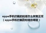oppo手机拦截的短信怎么恢复正常（oppo手机拦截的短信在哪里）
