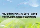 今日更新OPPOReno6Pro+支持多少倍数码变焦感受随手大片的感受