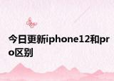 今日更新iphone12和pro区别