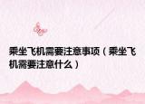 乘坐飞机需要注意事项（乘坐飞机需要注意什么）