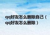 qq好友怎么删除自己（qq好友怎么删除）