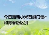 今日更新小米智能门锁e和青春版区别