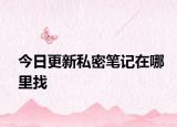 今日更新私密笔记在哪里找