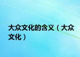 大众文化的含义（大众文化）