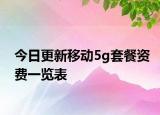 今日更新移动5g套餐资费一览表