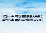 华为mate9怎么设置联系人头像（华为mate10怎么设置联系人头像）