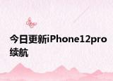 今日更新iPhone12pro续航