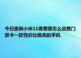 今日更新小米11青春版怎么设置门禁卡一款性价比极高的手机