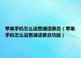苹果手机怎么设置通话录音（苹果手机怎么设置通话录音功能）