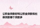 公积金贷款好吗公积金贷款和社保贷款哪个贷款多