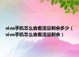 vivo手机怎么查看流量剩余多少（vivo手机怎么查看流量剩余）
