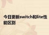 今日更新switch和lite性能区别