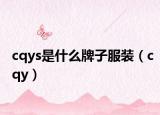 cqys是什么牌子服装（cqy）