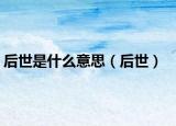 后世是什么意思（后世）