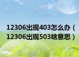 12306出现403怎么办（12306出现503啥意思）