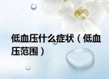 低血压什么症状（低血压范围）