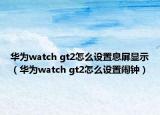 华为watch gt2怎么设置息屏显示（华为watch gt2怎么设置闹钟）