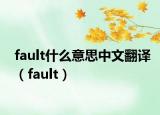 fault什么意思中文翻译（fault）