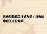 抖音能隐藏关注好友吗（抖音能隐藏关注粉丝嘛）