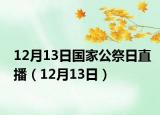 12月13日国家公祭日直播（12月13日）