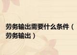 劳务输出需要什么条件（劳务输出）