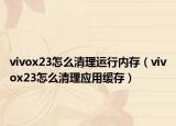 vivox23怎么清理运行内存（vivox23怎么清理应用缓存）