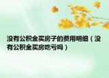 没有公积金买房子的费用明细（没有公积金买房吃亏吗）