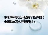 小米8se怎么开启两个扬声器（小米8se怎么开通闪付）