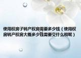 使用权房子转产权房需要多少钱（使用权房转产权房大概多少钱需要交什么税呢）