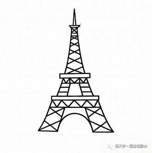 每天学一幅简笔画——手绘埃菲尔铁塔大全