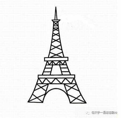 每天学一幅简笔画——手绘埃菲尔铁塔大全