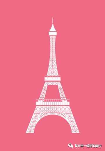 每天学一幅简笔画——手绘埃菲尔铁塔大全