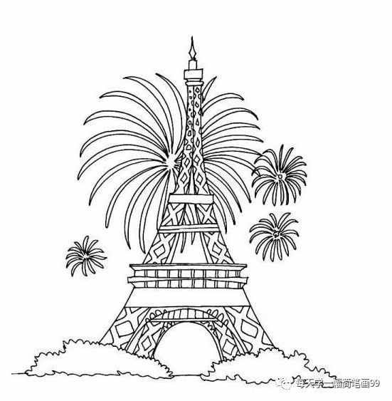 每天学一幅简笔画——手绘埃菲尔铁塔大全