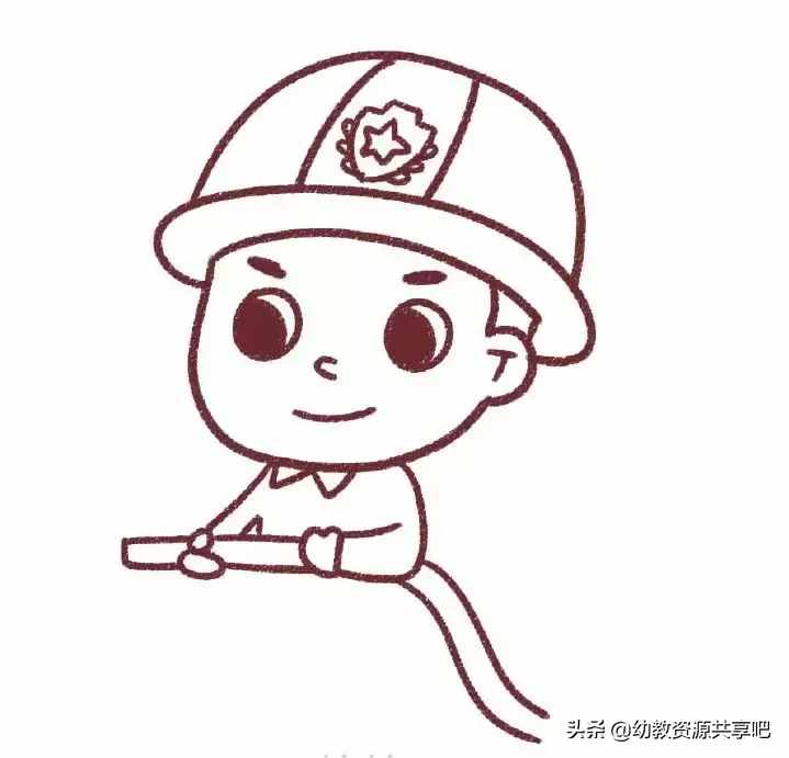 「简笔画教程」幼儿园简笔画教程之《我是小小消防员》