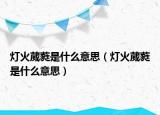 灯火葳蕤是什么意思（灯火葳蕤是什么意思）