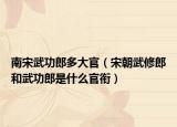 南宋武功郎多大官（宋朝武修郎和武功郎是什么官衔）