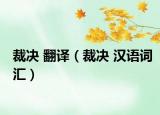 裁决 翻译（裁决 汉语词汇）
