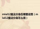 miui12魔法分身在哪里设置（miui12魔法分身怎么用）