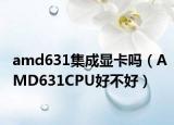 amd631集成显卡吗（AMD631CPU好不好）