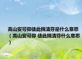 高山安可仰徒此揖清芬是什么意思（高山安可仰 徒此揖清芬什么意思）