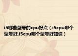 i5哪些型号的cpu好点（i5cpu哪个型号好,i5cpu哪个型号好知识）
