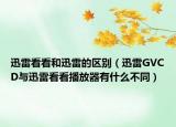 迅雷看看和迅雷的区别（迅雷GVCD与迅雷看看播放器有什么不同）