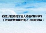 微信步数停用了别人还看得到你吗（微信步数停用后别人还能看到吗）