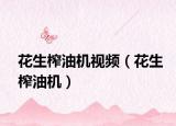 花生榨油机视频（花生榨油机）
