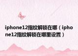 iphone12指纹解锁在哪（iphone12指纹解锁在哪里设置）