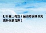 打开金山毒霸（金山毒霸肿么离线升级病毒库）