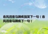 春风得意马蹄疾搞笑下一句（春风得意马蹄疾下一句）