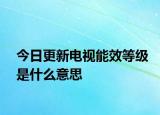 今日更新电视能效等级是什么意思